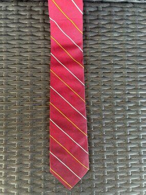 Vintage Brooks Brothers Makers All Silk Burgundy Striped Necktie Made in USA